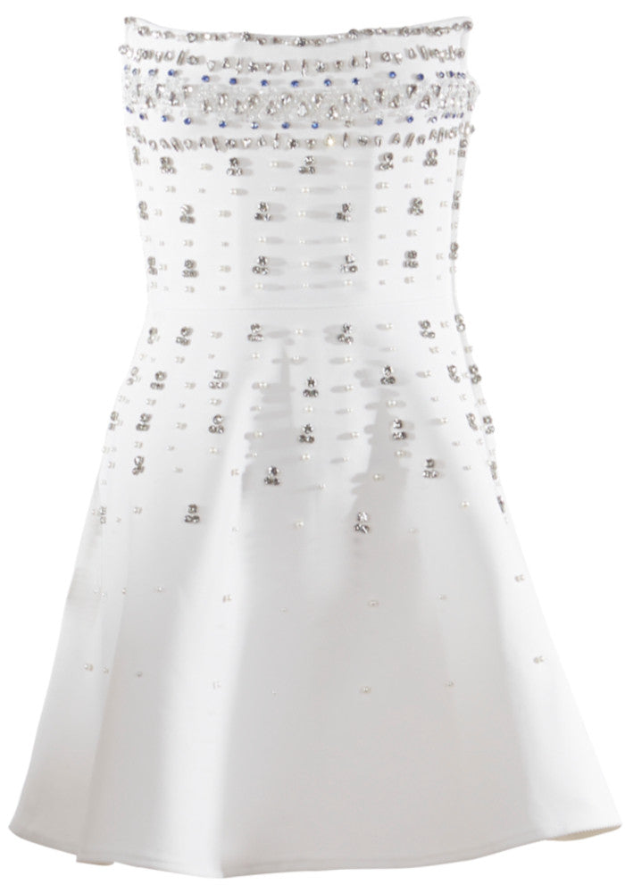 Strapless Crystal A Line Dress