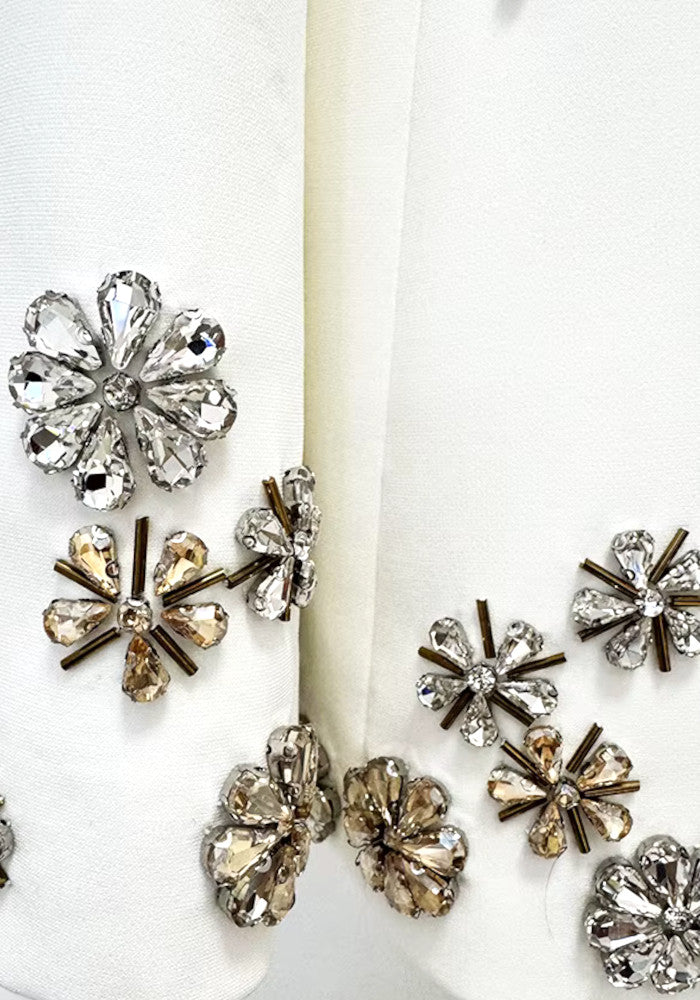 Crystal Flower Suit White