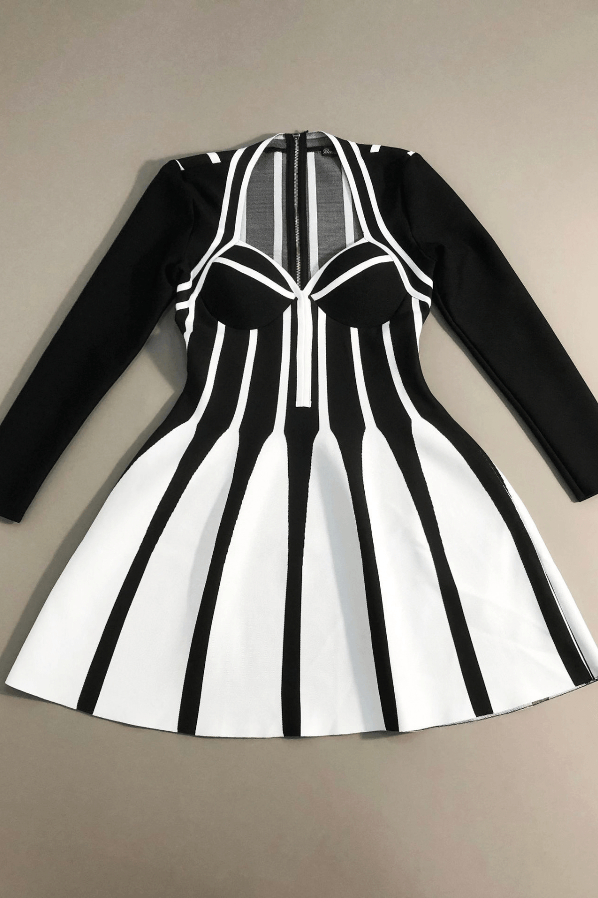 Monique Black & White Corset Mini Dress