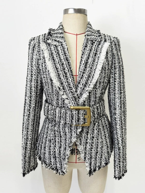 Monique Tweed Belted Blazer