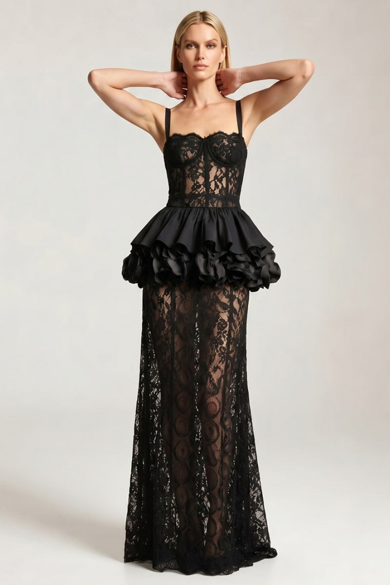Midnight Romance Lace Gown