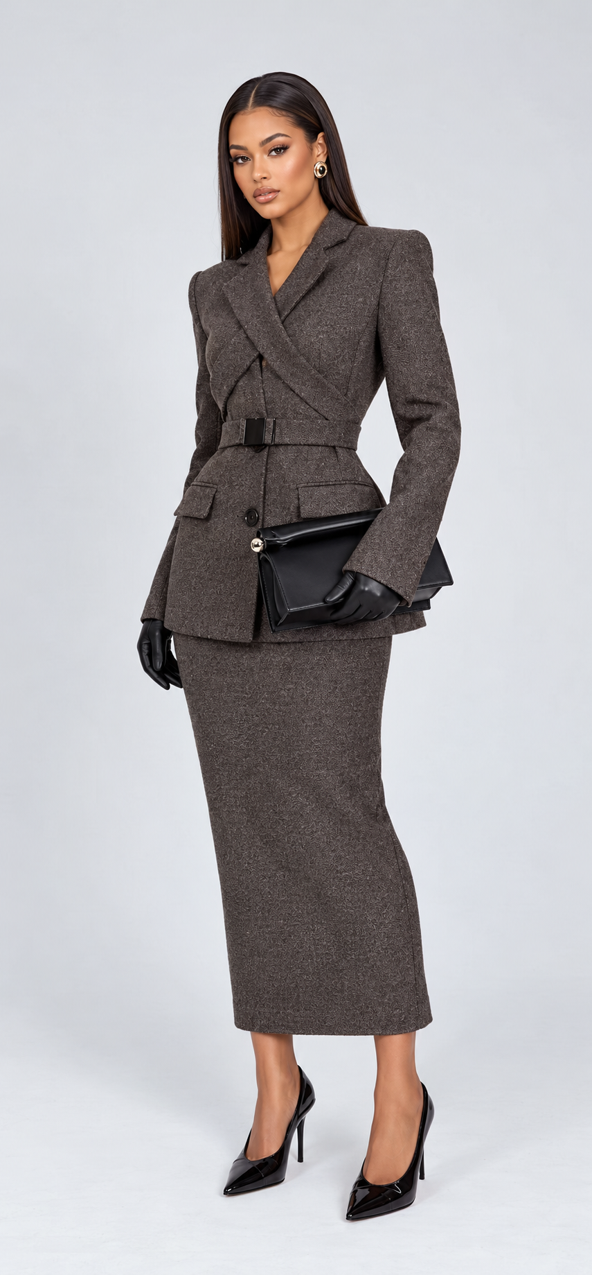 The Elara Tailored Blazer & Midi Skirt Set