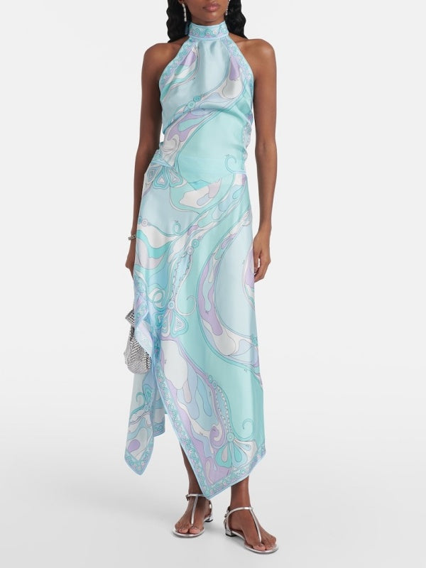 Azure Riviera Asymmetrical Skirt Set