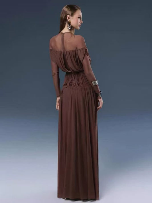 Mocha Muse Draped Maxi Dress