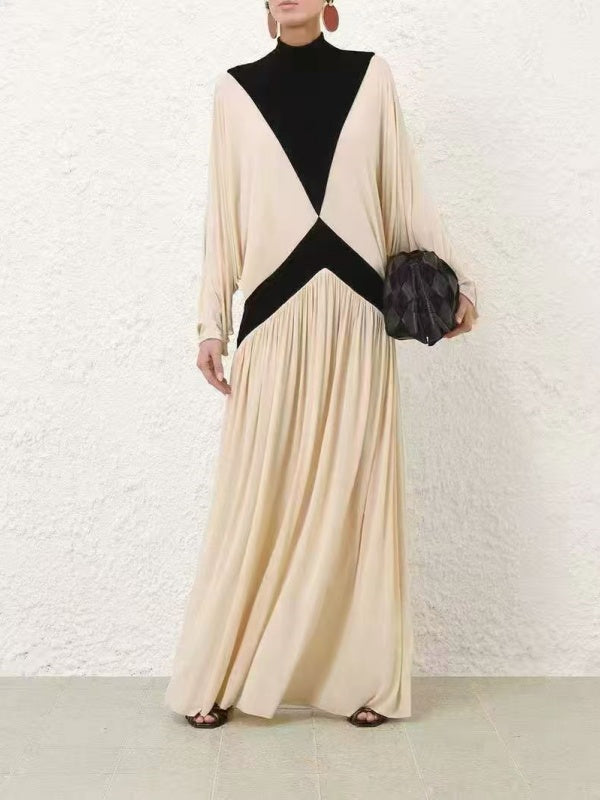Ivory Noir Colorblock Maxi Dress