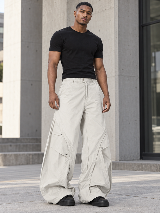 Men's Oversized Wide-Leg Cargo Pants