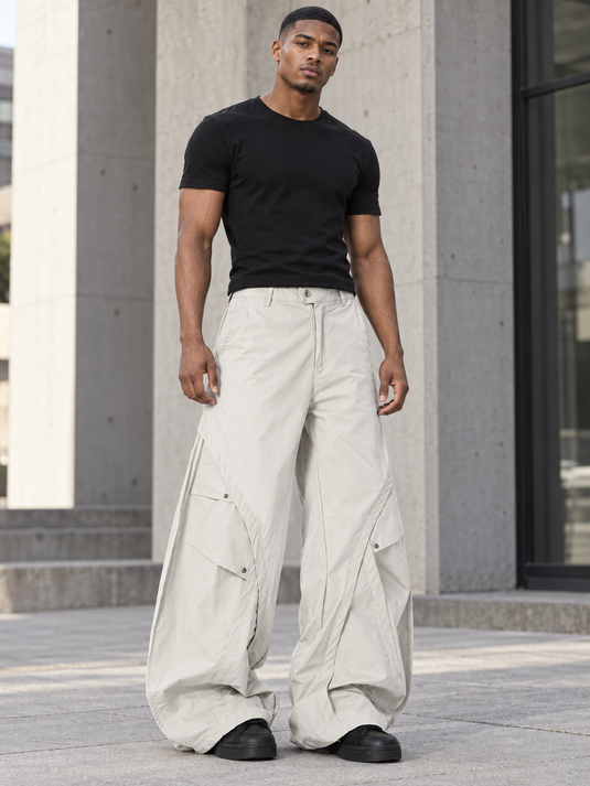 Men's Oversized Wide-Leg Cargo Pants