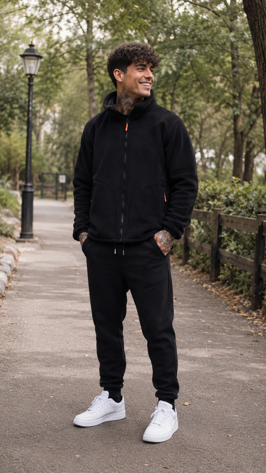 Men's Plus Size Fleece Lined Full Zip Sweatshirt