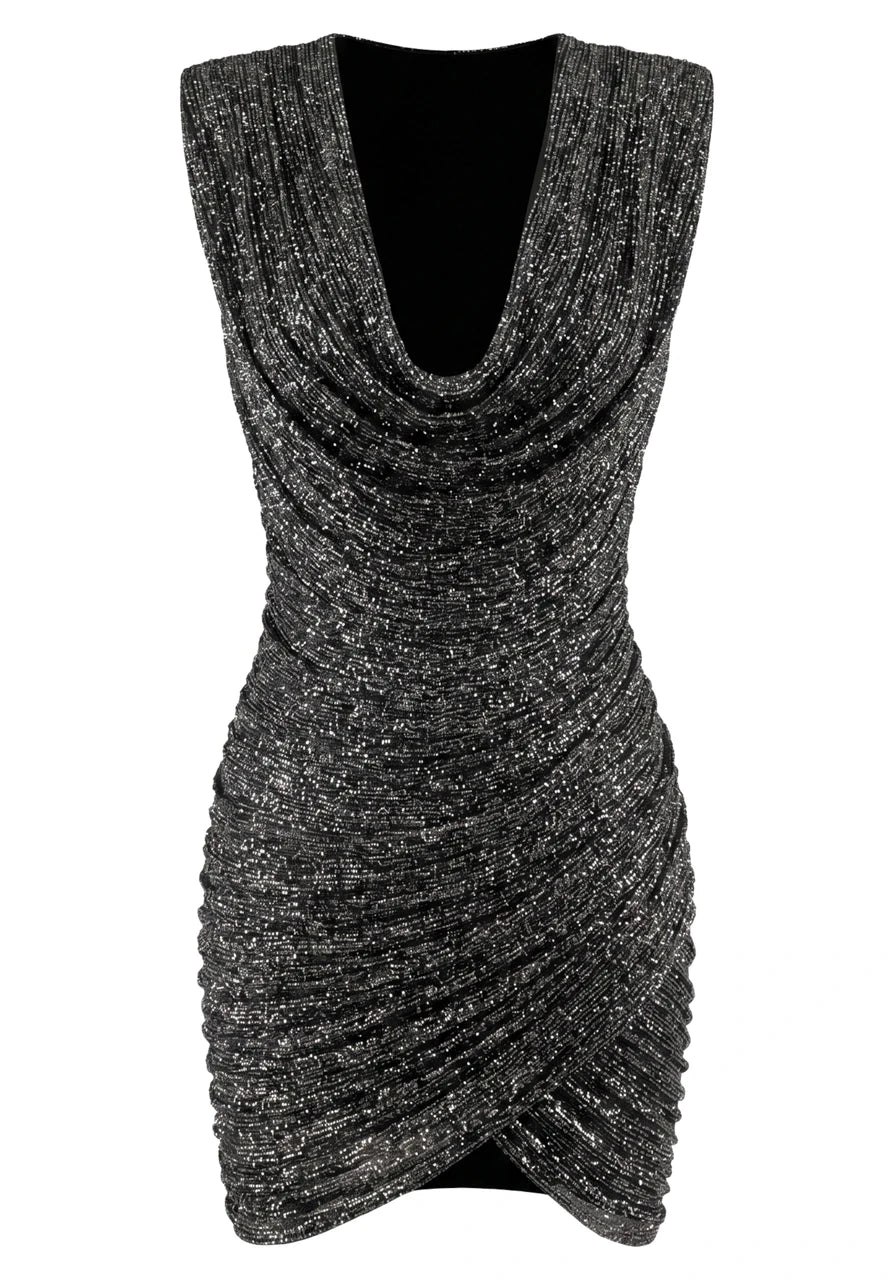 Sparkly Tassel Dress Black