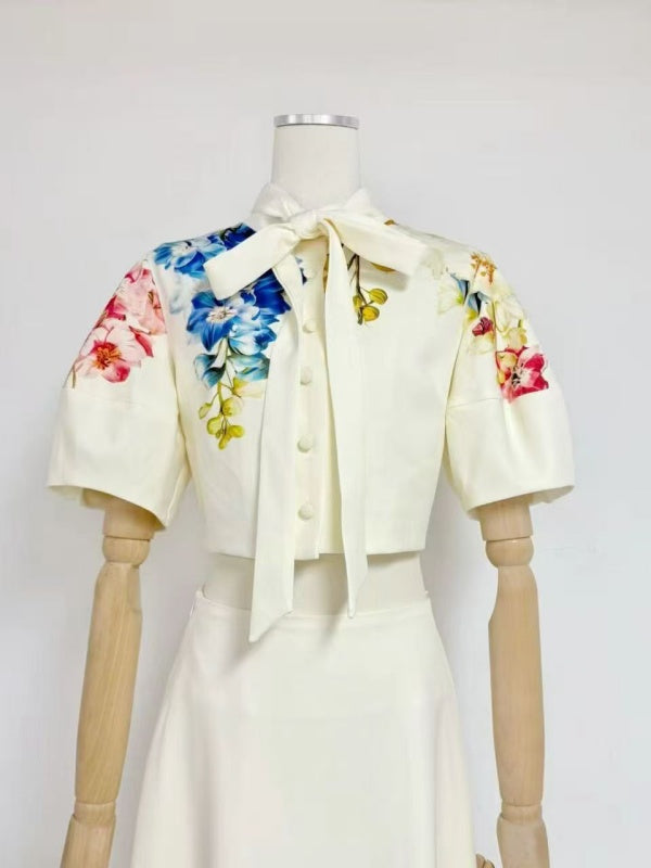 Floral Garden Elegance in white