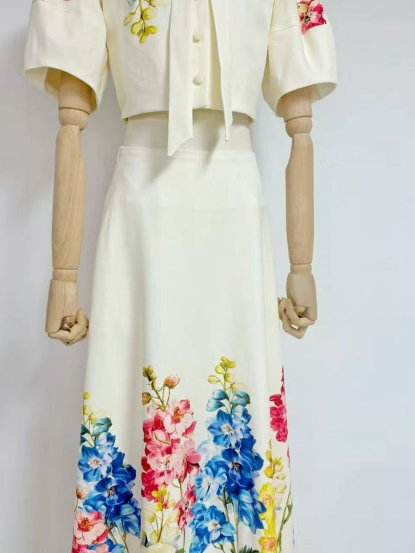 Floral Garden Elegance in white