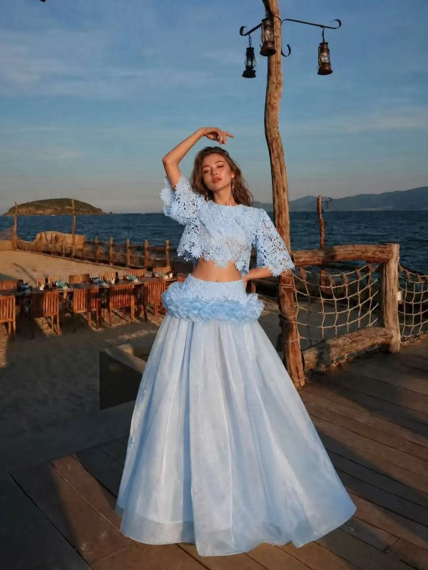 Azure Bloom Two-Piece Set