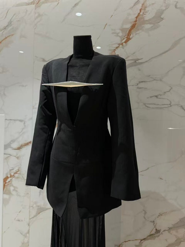 Noir Sculpted Hourglass Blazer set