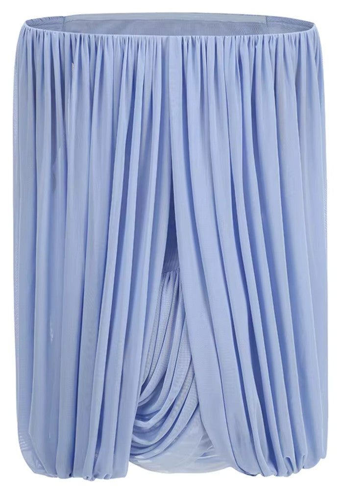 Draped Bardot Dress Blue