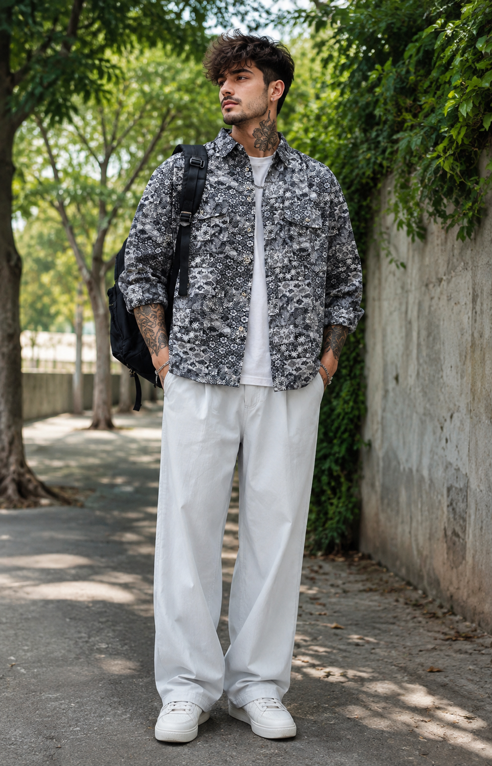 Men's Plus Size Button Up Long Sleeve Shirt