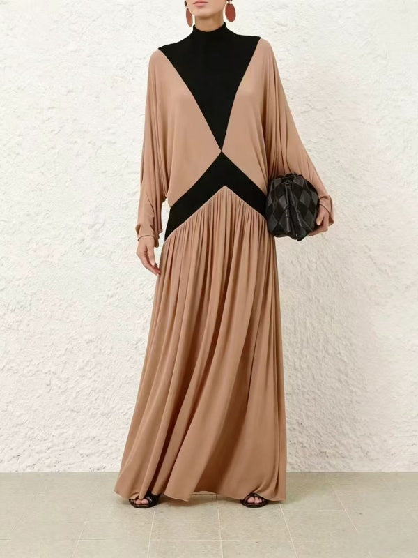 Mocha Noir Colorblock Maxi Dress
