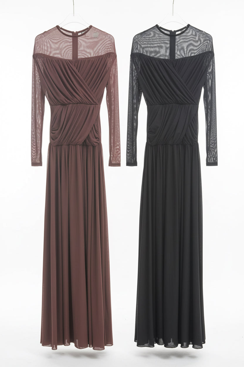 Mocha Muse Draped Maxi Dress