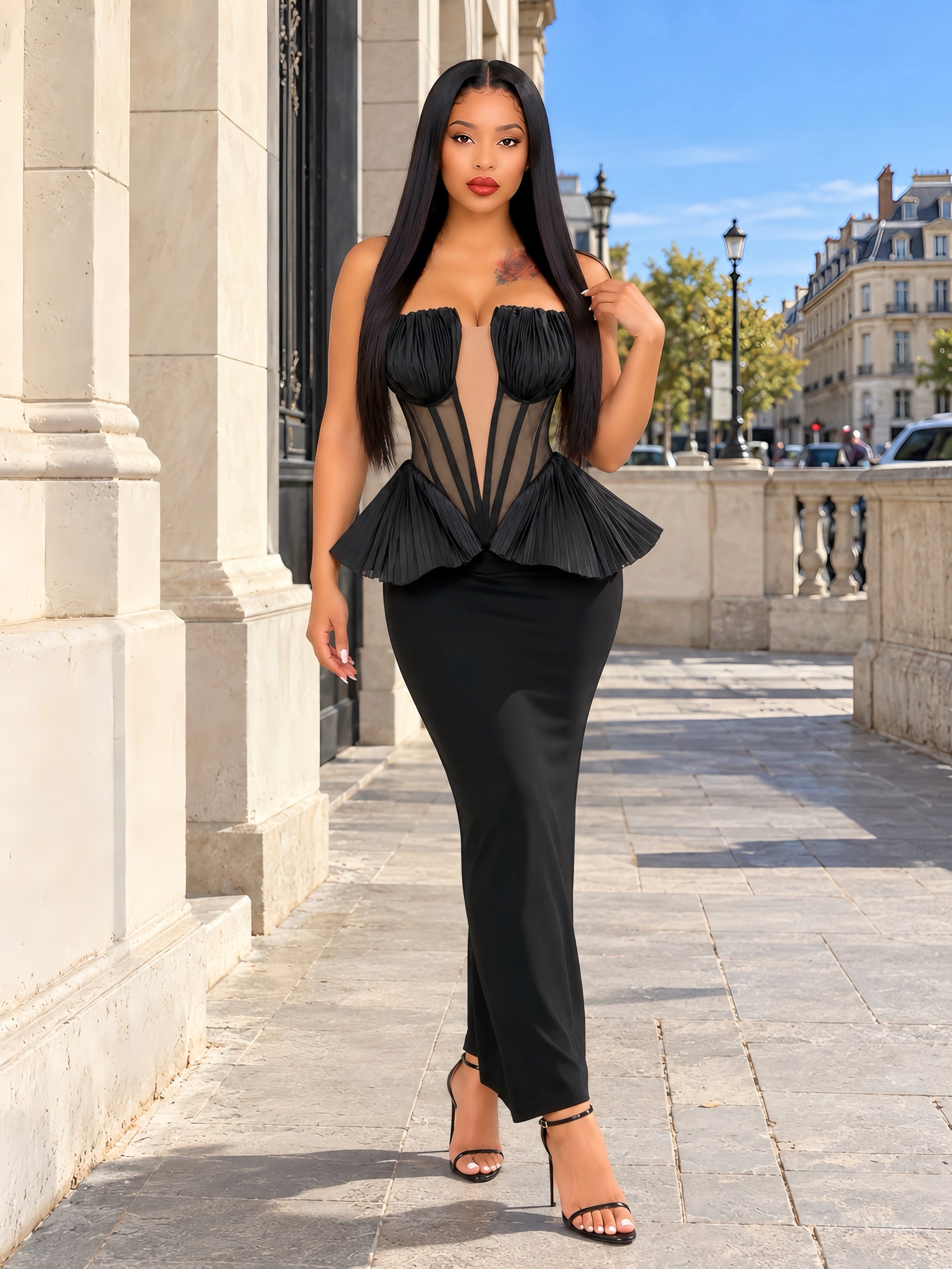 Milan Black Spaghetti Strap dress