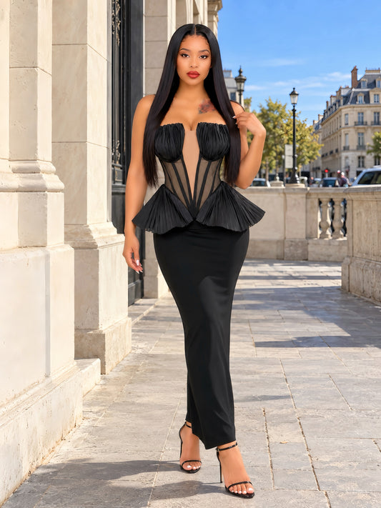 Milan Black Spaghetti Strap dress