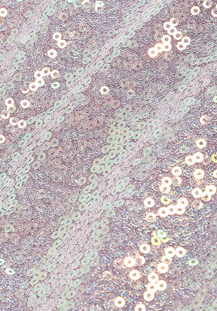 One Shoulder Feather Sequin Dress Lavender