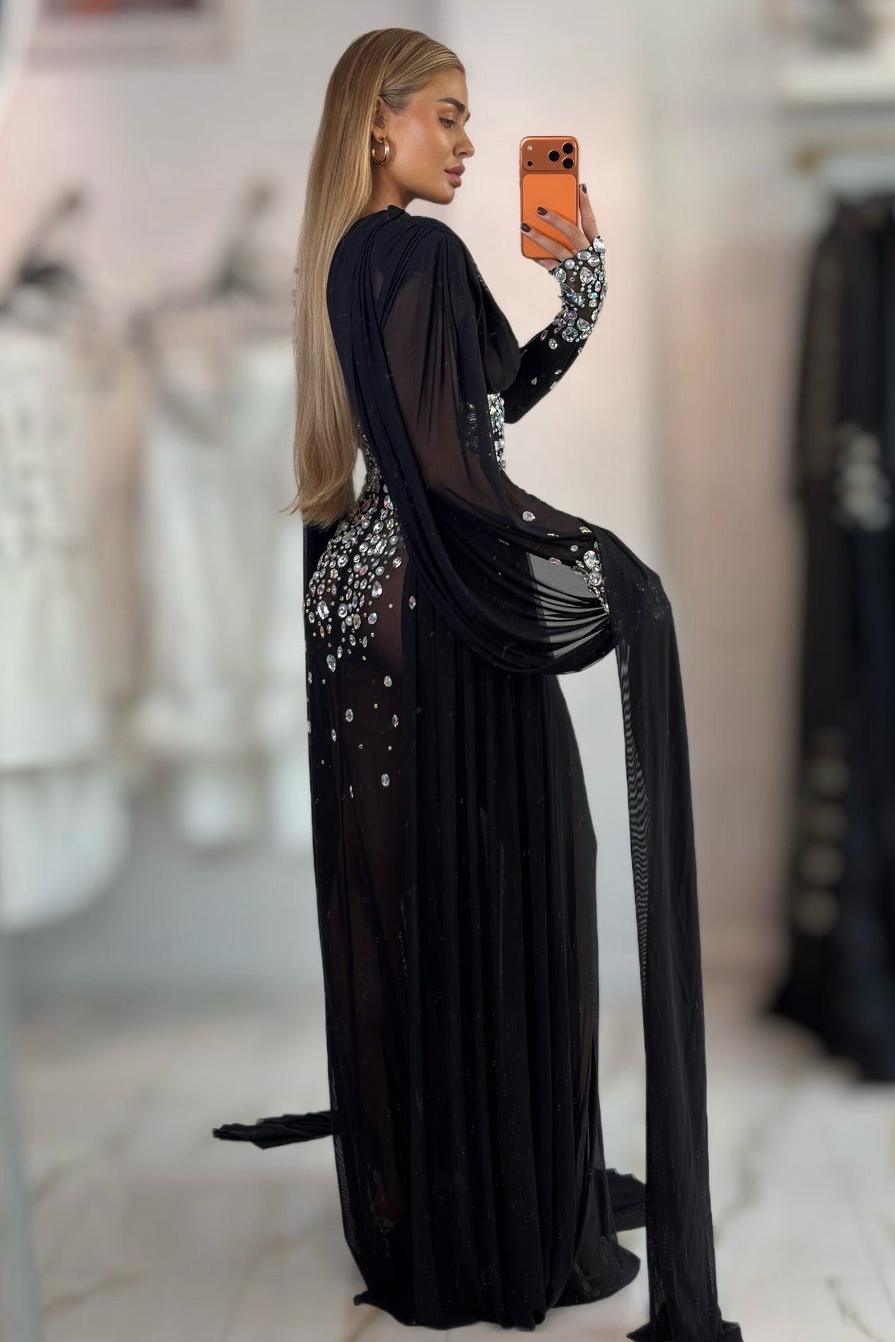 The Noir Crystal See-Through Gown