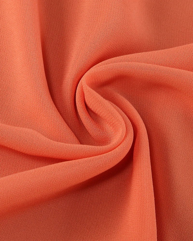 Halter Ruffle Detail A Line Maxi Dress Orange