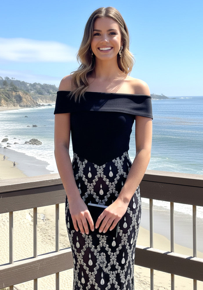 Bardot Crystal Embellished Maxi Dress Black
