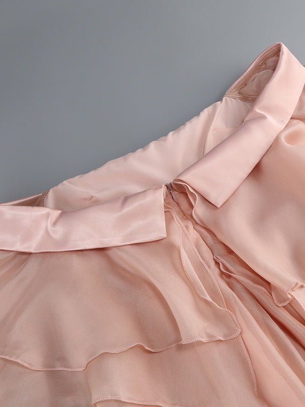 Rosalie Blush Pink Ruffle Maxi Dress