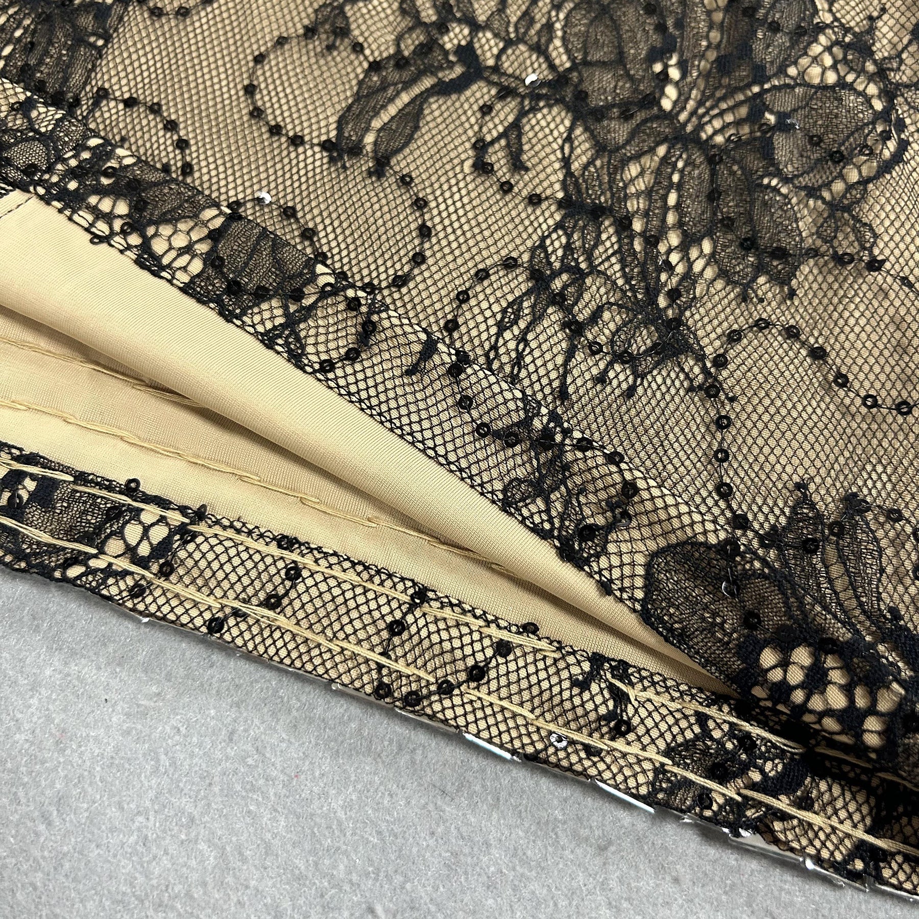 Crystal Lace Illusion Mini Dress