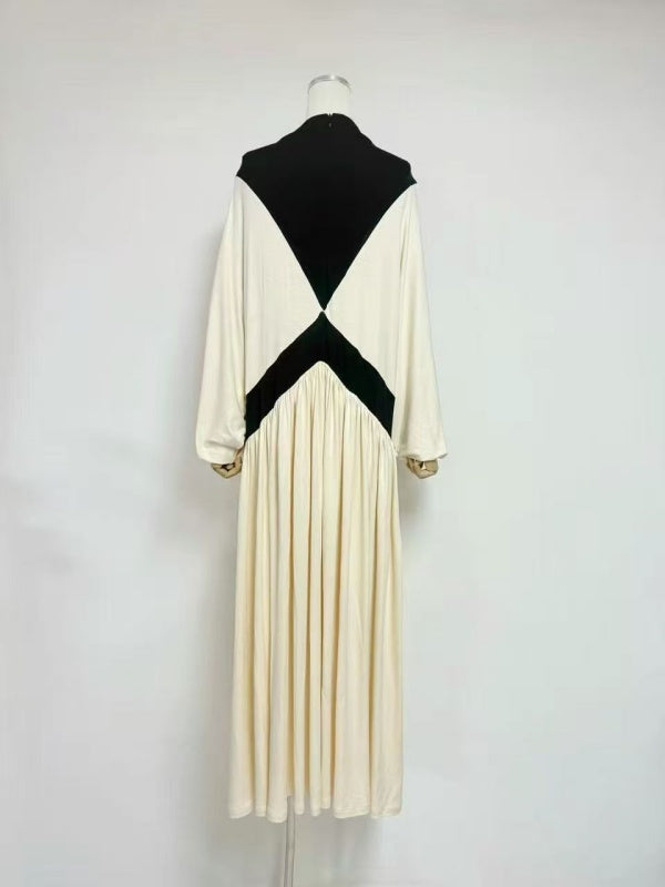 Ivory Noir Colorblock Maxi Dress