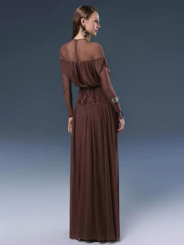 Mocha Muse Draped Maxi Dress