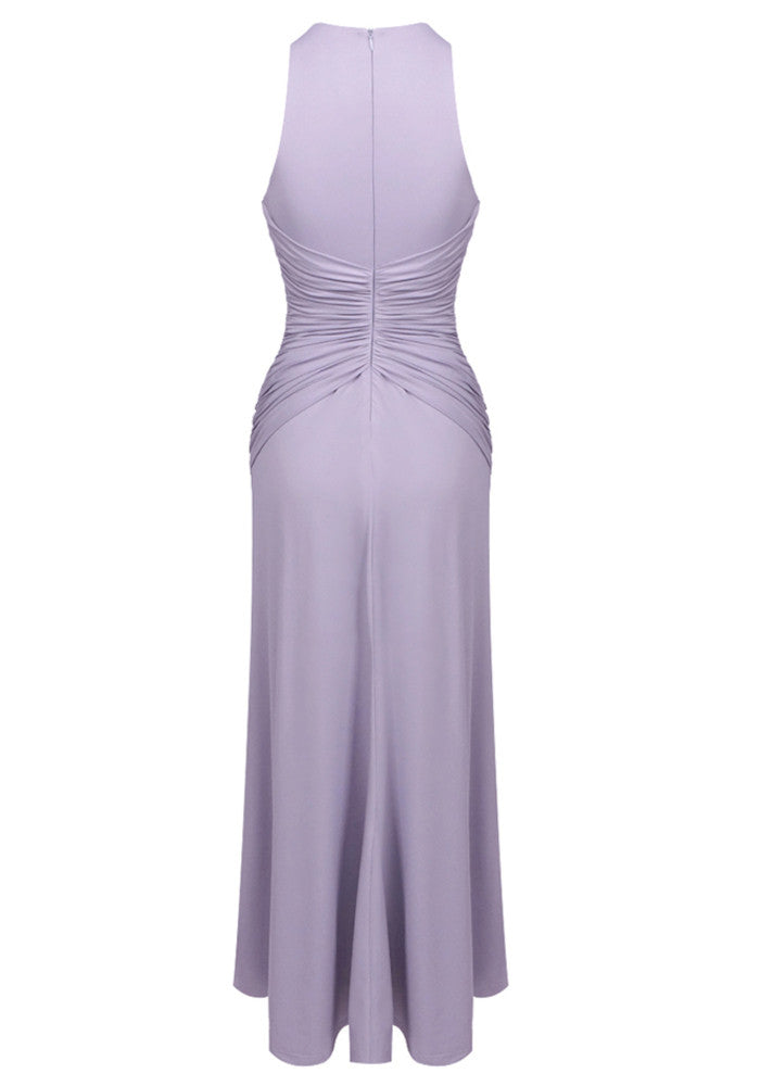 Draped A Line Maxi Dress Lavender