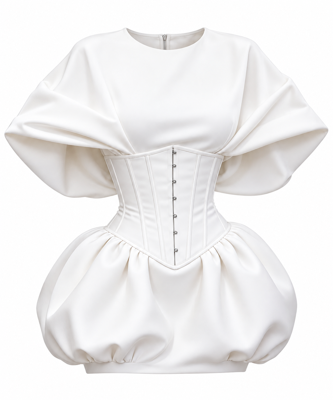 Ivory Belle Sculpted Corset Bubble Mini Dress