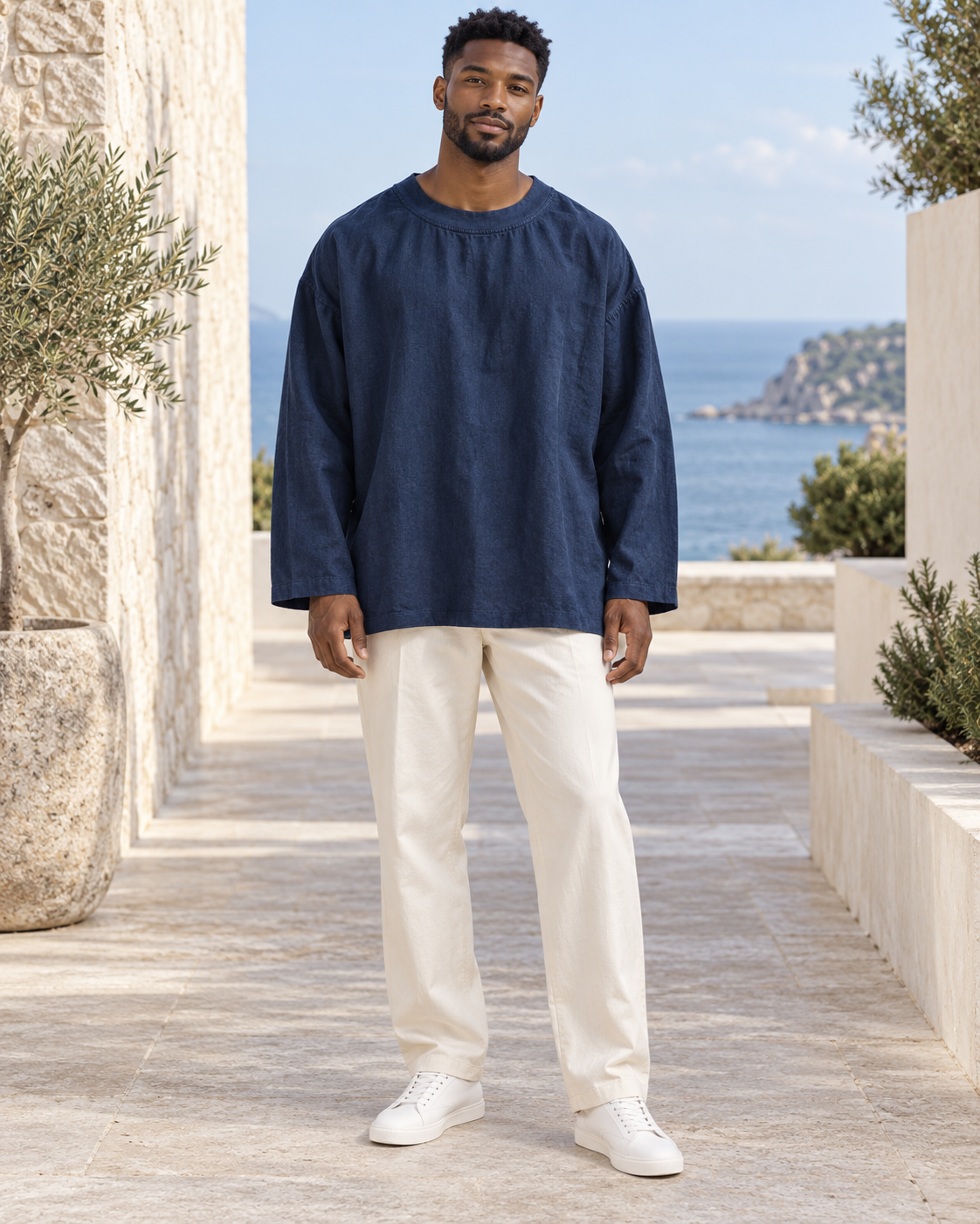 Men's Plus Size Long Sleeve Solid Color T-Shirt