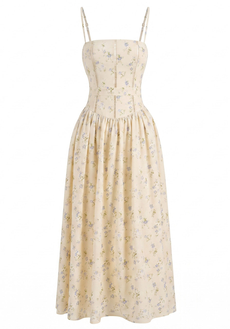Floral A Line Maxi Dress Yellow