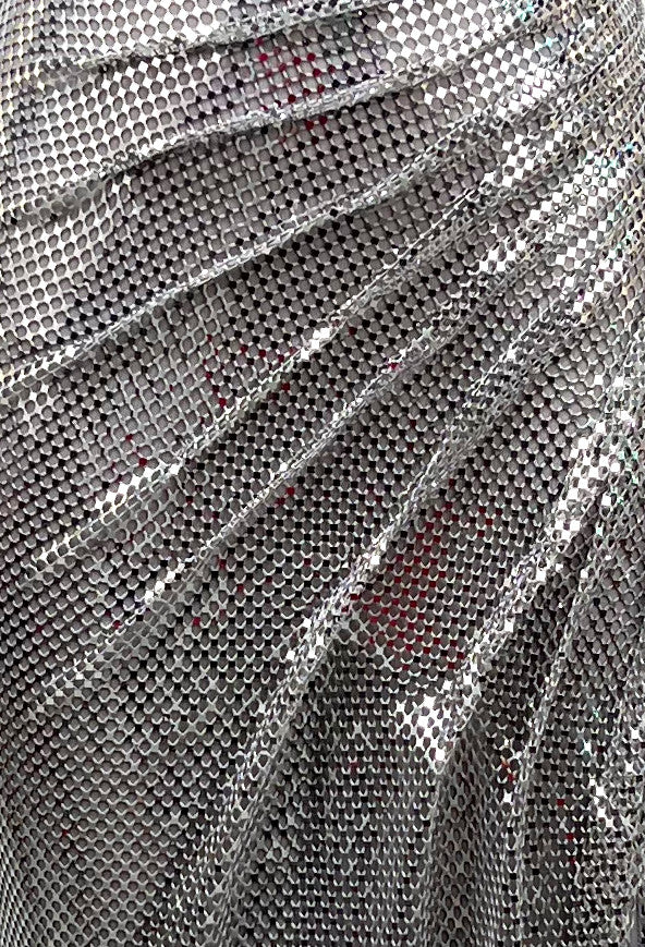 Strapless Draped Maxi Dress Silver