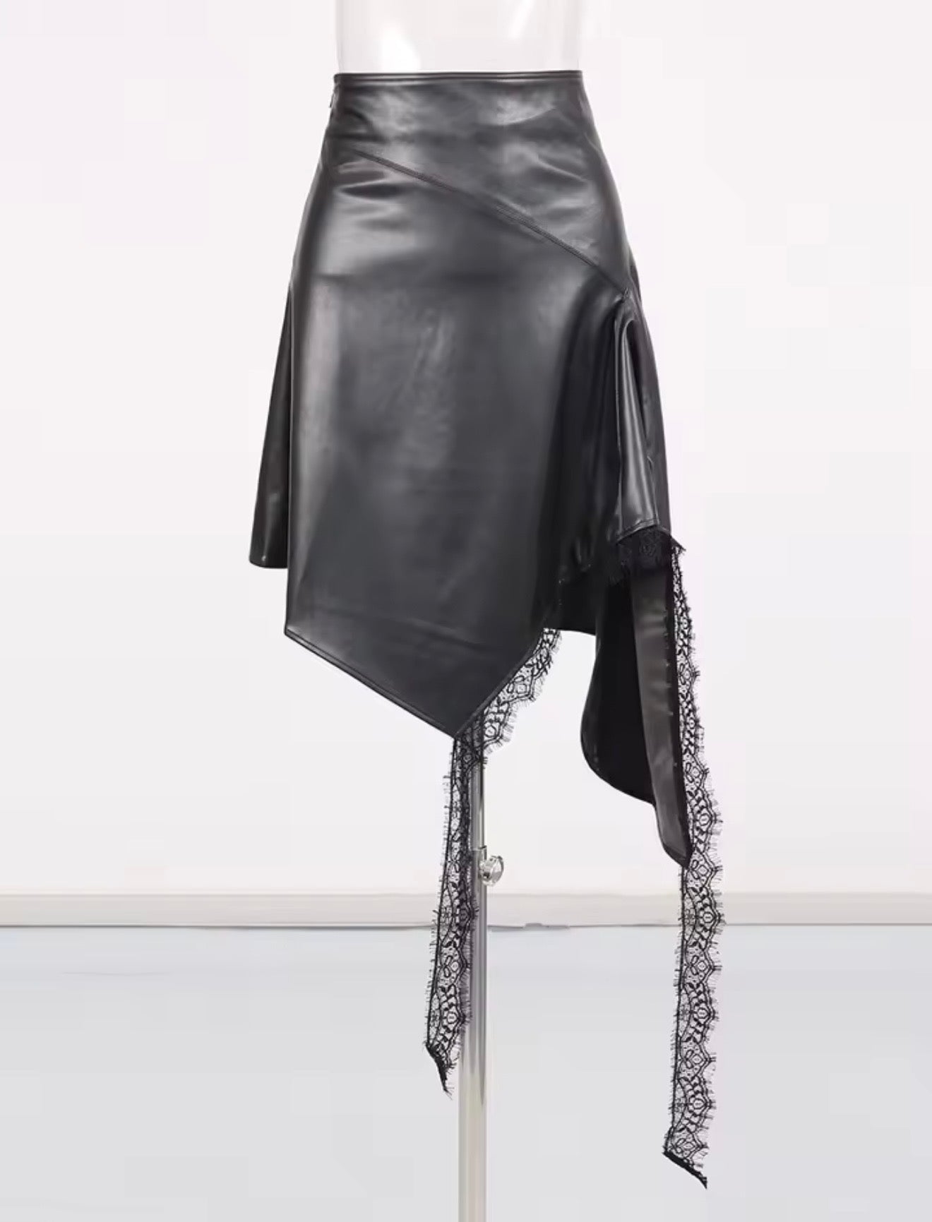 The Noire Lace-Trim Wrap Skirt