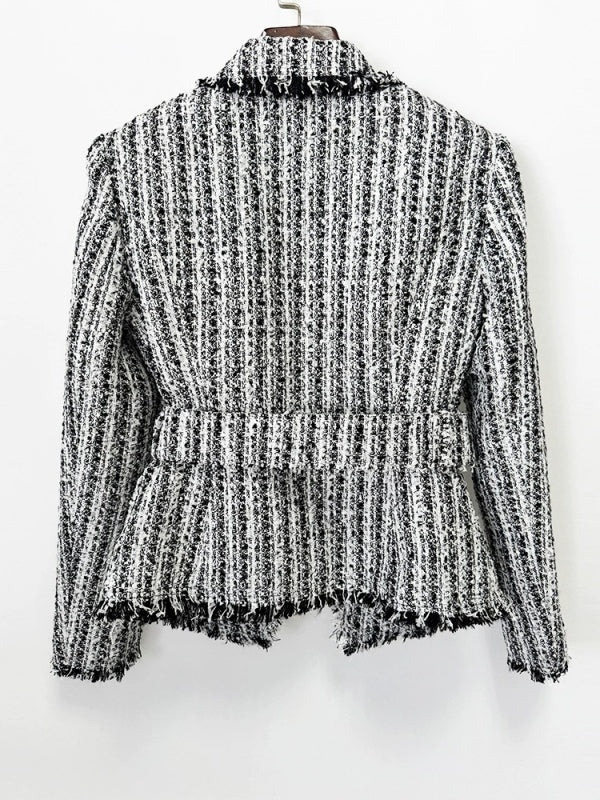 Monique Tweed Belted Blazer