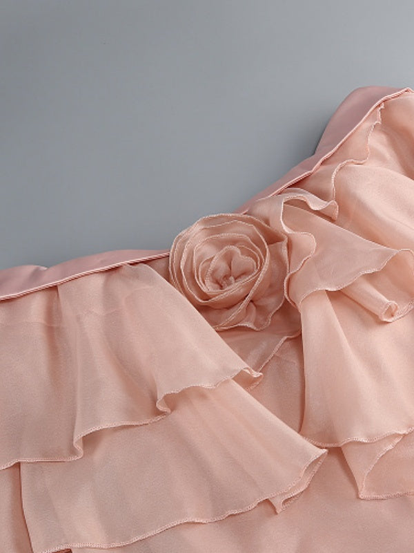 Rosalie Blush Pink Ruffle Maxi Dress