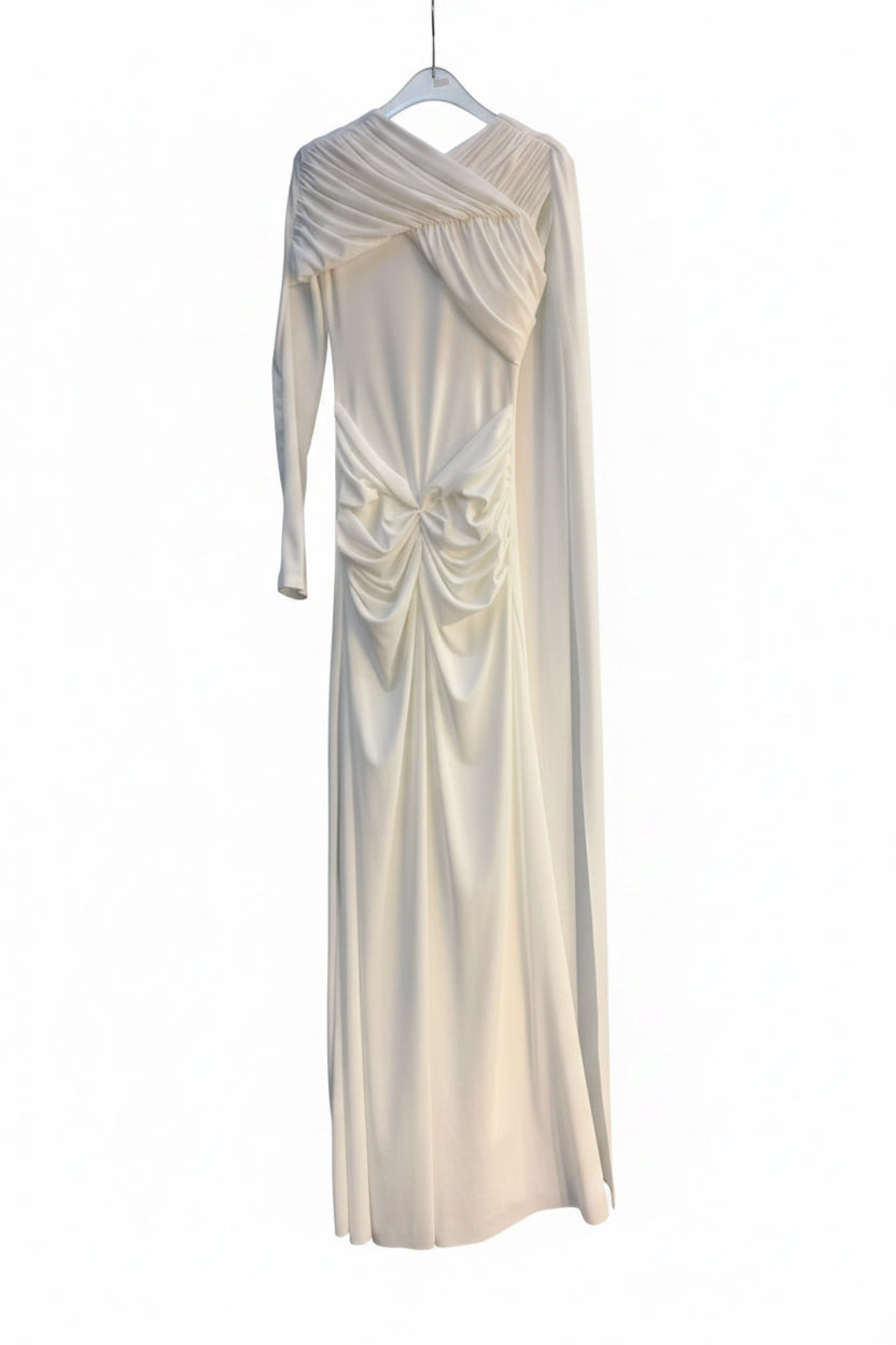 Celestia Draped Cape Gown