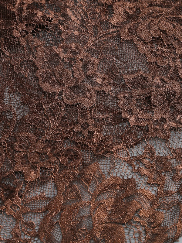 Chocolate Strapless Lace Maxi Dress