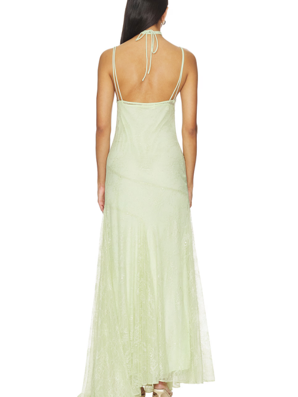 Mint Lace Spaghetti-Strap Maxi Dress