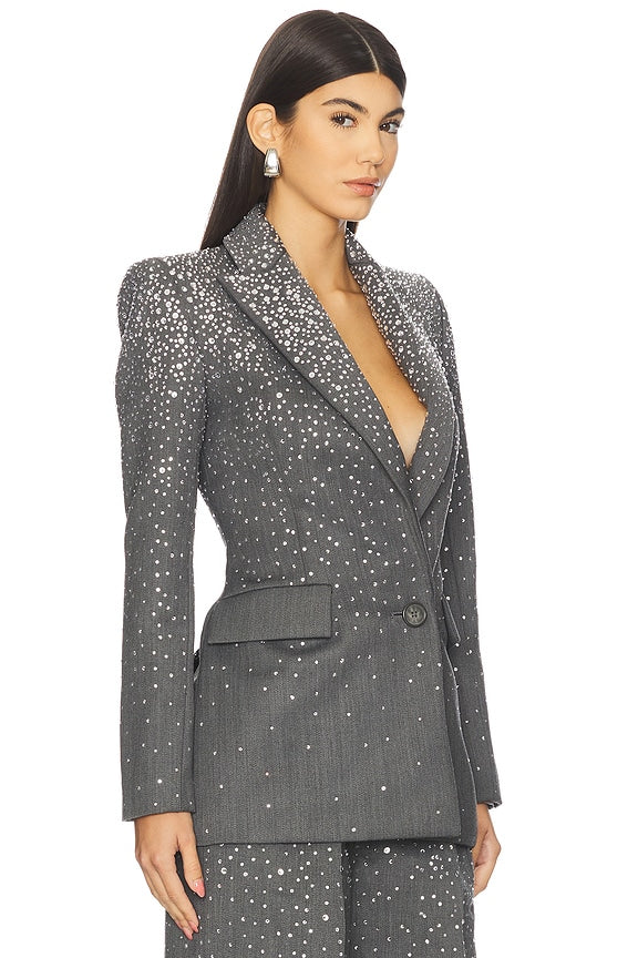 Crystal Embellished Fitted Blazer set