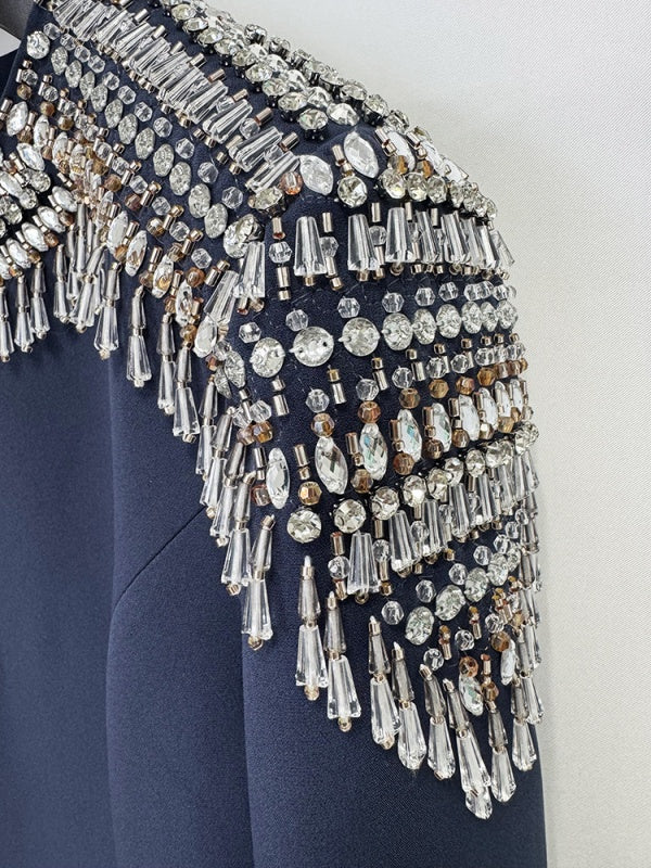 Midnight Royal Embellished Maxi Dress