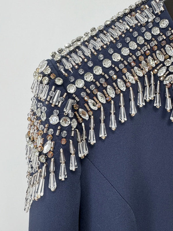 Midnight Royal Embellished Maxi Dress