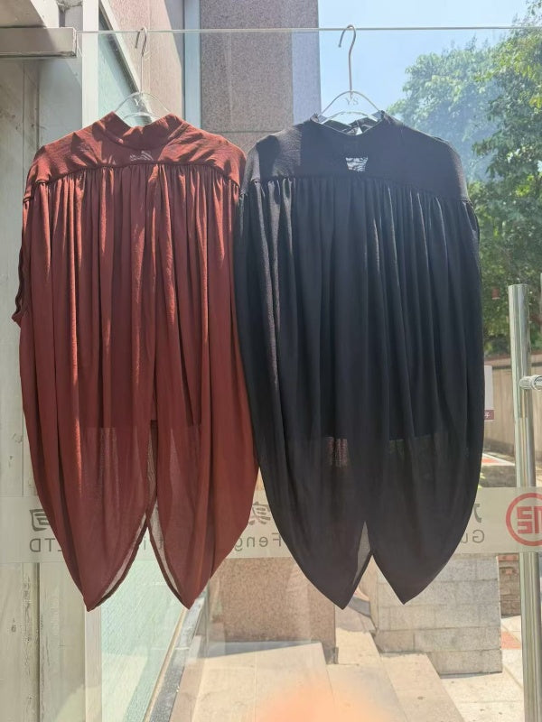 Bordeaux Draped Cape Top