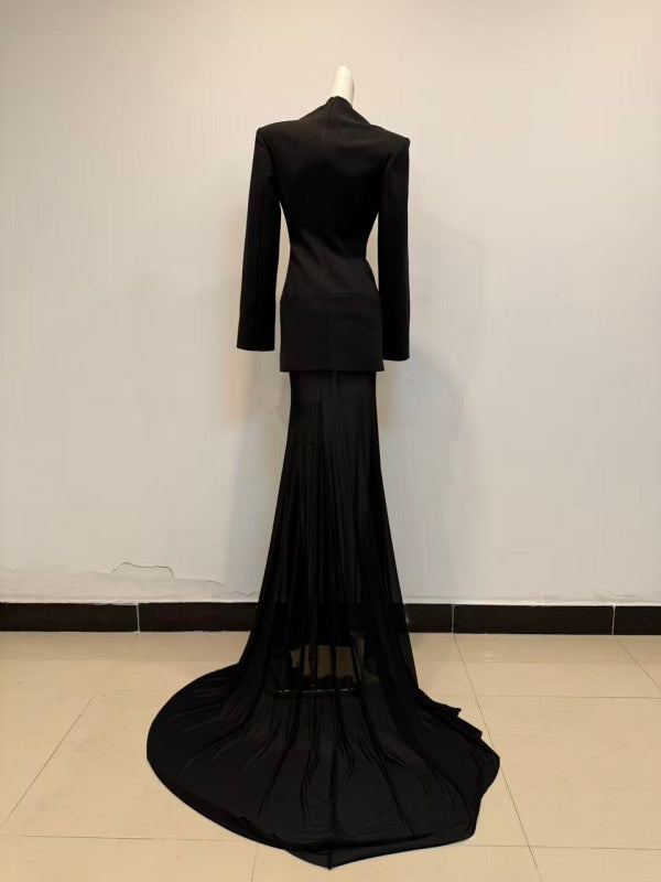 Noir Sculpted Hourglass Blazer set