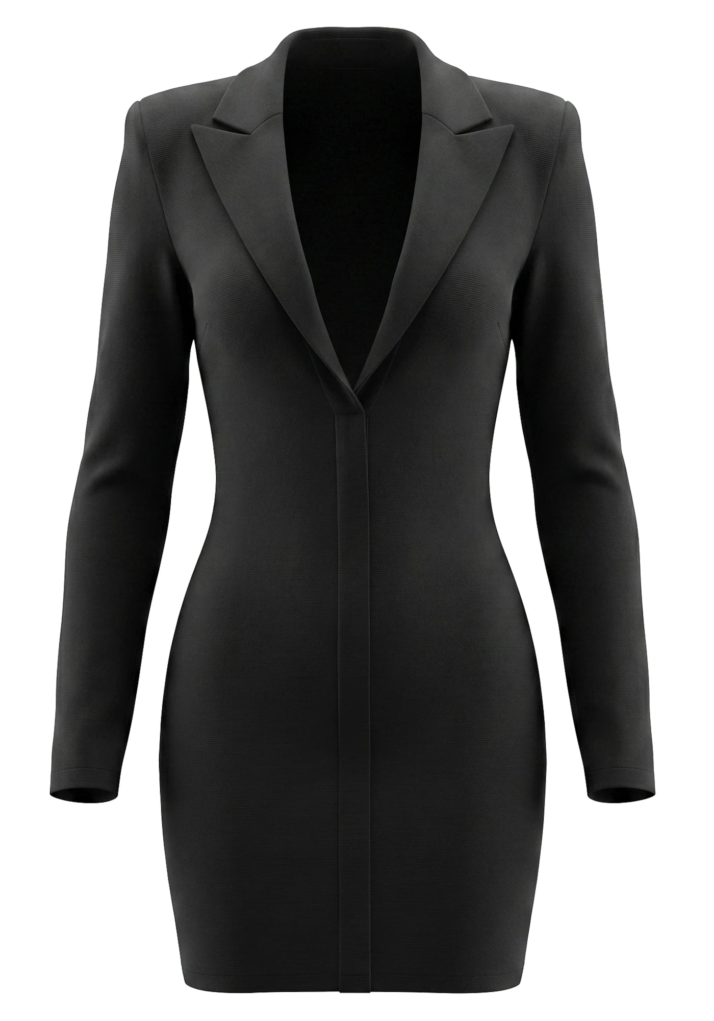 Long Sleeve Blazer Dress Black