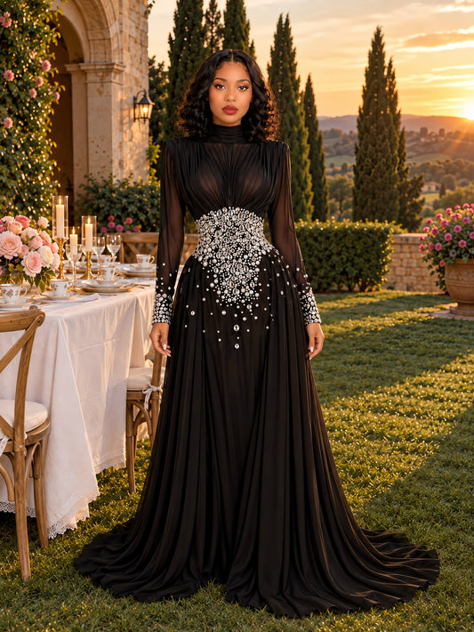 The Noir Crystal See-Through Gown
