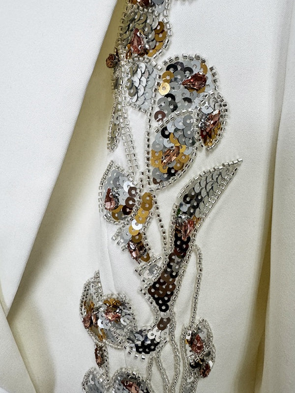 Ivory Royale Embellished Power Suit